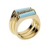 Michael Kors Turquoise Stack Ring with Pave Detail in Gold (turquoise) - Lyst
