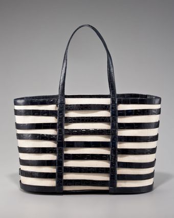  Crocodile & Jute Tote 