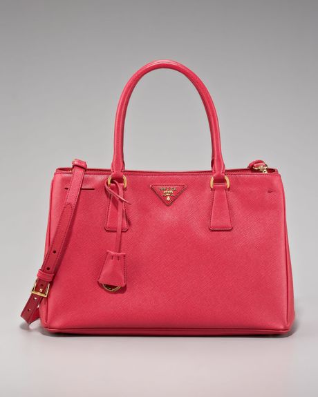 Prada Small Saffiano Lux Tote in Pink (white) - Lyst