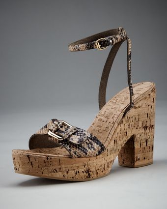  Python-print Cork-heel Sandal 