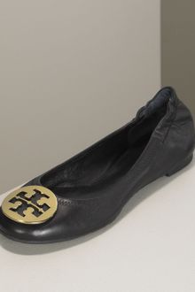 Tory Burch Reva Leather Ballet Flat - Lyst