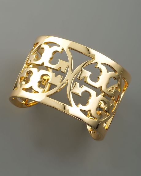 Tory Burch Logo Cuff in Gold - Lyst