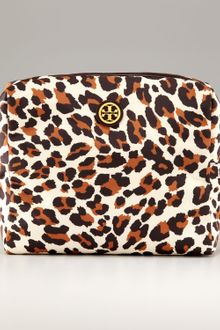 Tory Burch Brigitte Bengal Leopard Cosmetic Case - Lyst