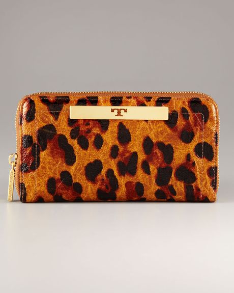 Tory Burch Ainsley Zip Continental Wallet in Brown (leopard) - Lyst