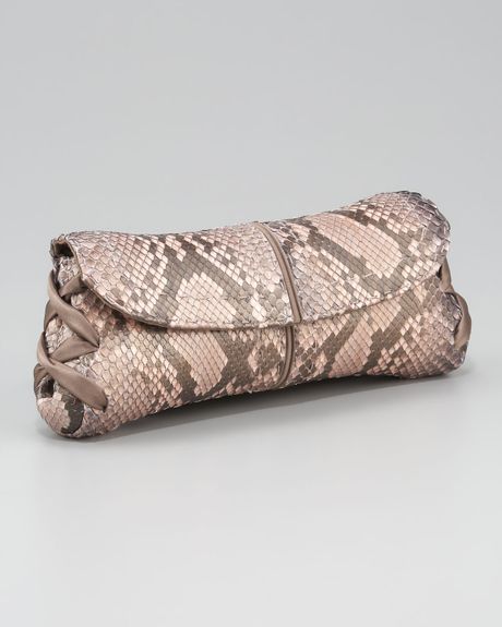 Vbh Ballerina Pickstitched Clutch, Python in Pink (petal light pink) - Lyst