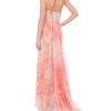 Alexander Mcqueen Sea Anemones Printed Silk Chiffon Bustier Gown in Pink (coral) - Lyst