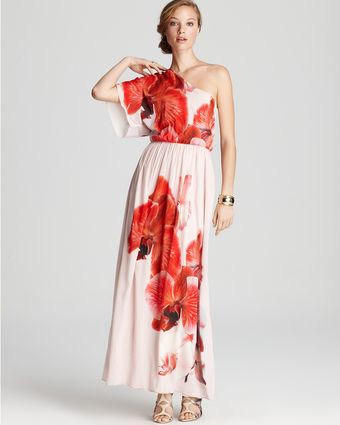 Alice + Olivia Dress Robin One Sleeve Printed Maxi - Lyst