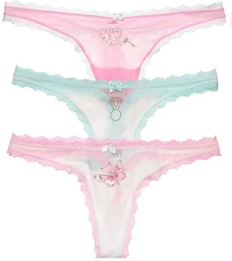 Betsey Johnson Sheer Bridal Thong - Lyst