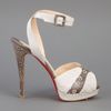 Christian Louboutin Peep Toe Sandal in Gray (white) - Lyst