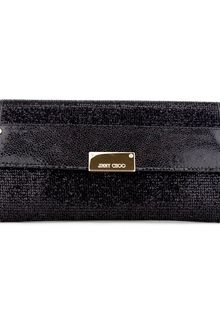 Jimmy Choo Black Glitter Reese Clutch - Lyst