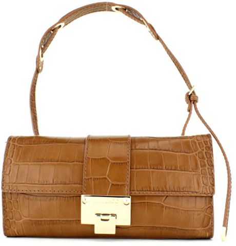 Jimmy Choo River Moc Croc Handbag in Brown (cognac) - Lyst