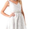 Lela Rose Jacquard Dress with Beaded Belt in White - Lyst