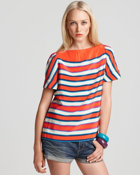 Marc By Marc Jacobs Top Jacobson Stripe in Red (coral red multi) - Lyst
