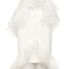 Marchesa Ruffled Silkcrepe Strapless Dress in White - Lyst