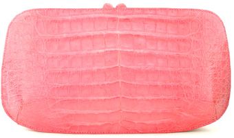  Coral Croc Box Clutch 