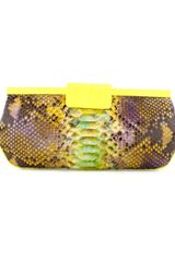 Nancy Gonzalez Multicolored Python Clutch