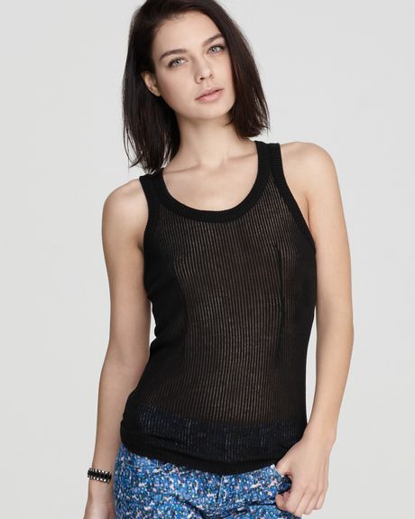 Rag & Bone Tank The Ribbed Tank in Black - Lyst