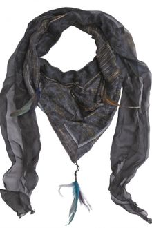 Roberto Cavalli Feather Point Silk Georgette Scarf - Lyst