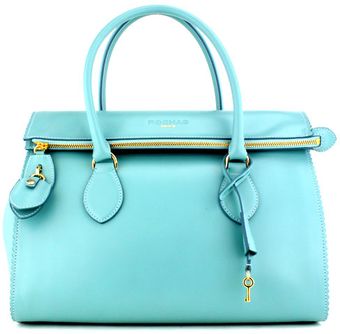 Rochas Aqua Scalloped Leather Satchel - Lyst