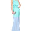 Roksanda Ilincic Two Tone Stretch Silk Dress with Open Back in Blue - Lyst