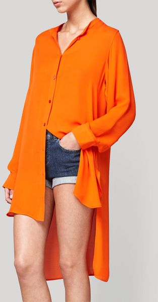  Long Drape Matt Silk Shirt Dress 