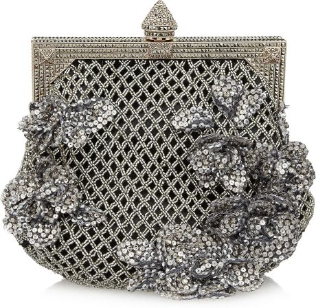 Valentino Beaded Satin Clutch in Black - Lyst