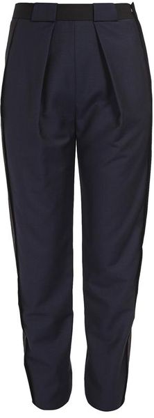 Balenciaga Two Tone Woolmohair Tailored Trousers in Black (black navy) - Lyst