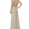 Balenciaga Long Printed Silk Dress in Yellow (black white) - Lyst