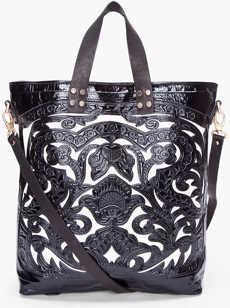 Balmain Black Marie Embossed Tote in Black - Lyst