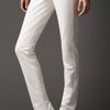 Burberry Panel Detail Skinny Trousers in White (optic white) - Lyst