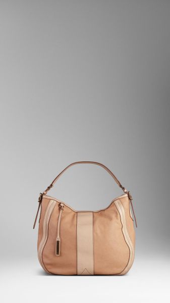 Burberry Medium Washed Leather Hobo in Beige (trench) - Lyst