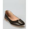 Chloé Flats Scalloped Ballerina in Silver (skin) - Lyst
