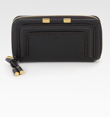 Chloé Marcie Zip Around Wallet in Black - Lyst
