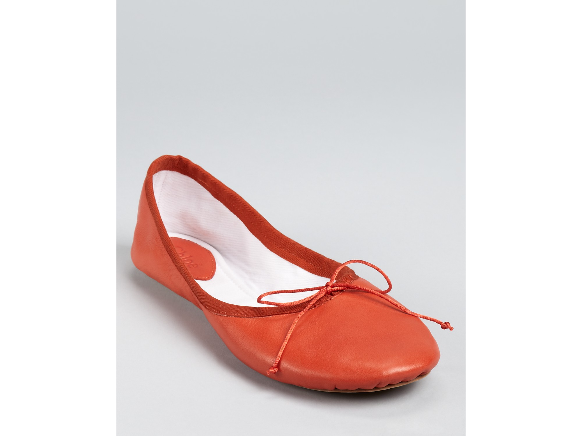 chloe gold ballet flats