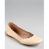 Chloé Flats Scalloped Ballerina in Silver (skin) - Lyst