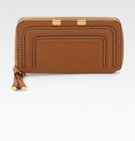 Chloé Marcie Ziparound Wallet in Brown (tan) - Lyst