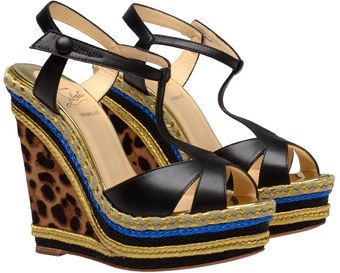 Christian Louboutin Trotolita Corded Calf Hair Wedges - Lyst