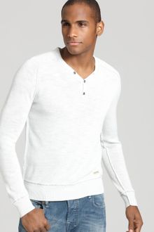 Converse Black Canvas Henley Sweater - Lyst
