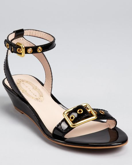 Elie Tahari  Maddie Demi Wedge Sandals in Black - Lyst