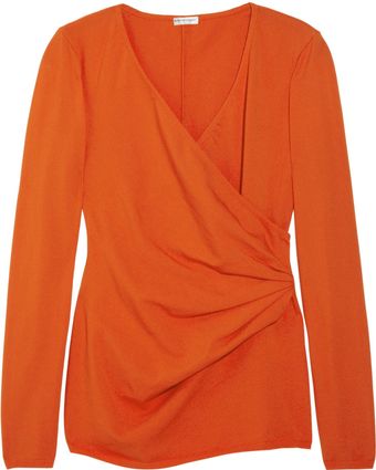 Emanuel Ungaro Fineknit Jersey Wrapeffect Top - Lyst