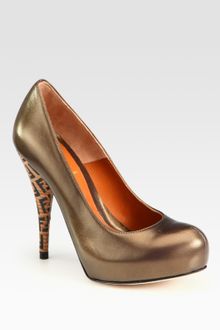 Fendi Superstar Metallic Leather Platform Pumps - Lyst