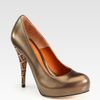 Fendi Superstar Metallic Leather Platform Pumps in Gold (bronze) - Lyst