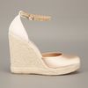 Ferragamo Wedge Sandal in Beige - Lyst