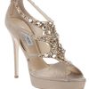 Jimmy Choo Jewel Embellished Sandals in Gold (sand) - Lyst
