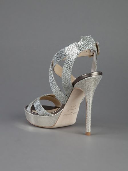jimmy choo silver flat sandals