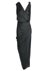 Lanvin Draped and Gathered Satin Dress