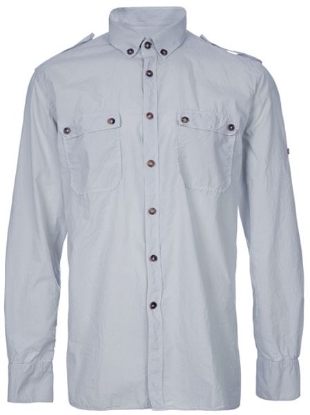 Lanvin Buttoned Shirt in Gray for Men (pearl) - Lyst