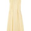 Marni Pleated Coated Cotton Dress in Yellow (sand) - Lyst