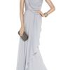 Matthew Williamson Asymmetric Silk Chiffon Gown in Purple (gray) - Lyst