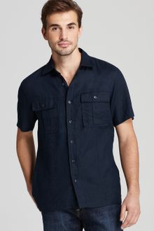 Michael Kors Woven Linen 2pocket Short Sleeve Sport Shirt - Lyst